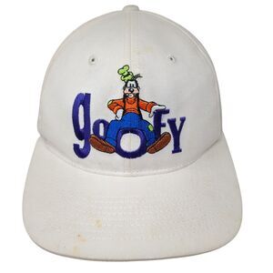 Goofy Adult Snapback Hat Tan One Size Adjustable Embroidered 6 Panel Cotton